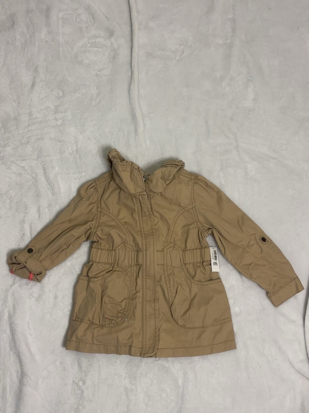 Girls Tan Hooded Jacket